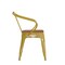 Emma and Oliver Alva Metal Indoor-Outdoor Stacking Chair with Vertical Slat Back, Arms and All-Weather Polystyrene Seat